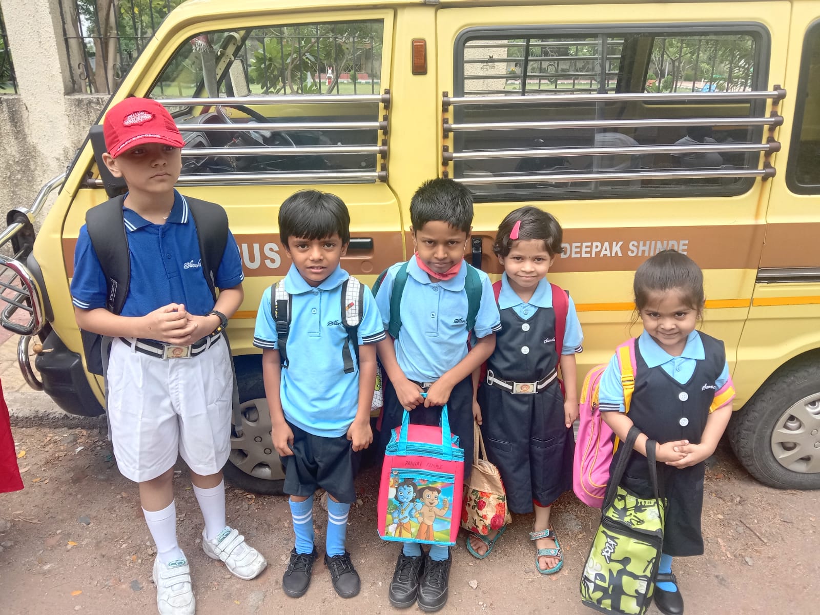 Blue Uniformed Schoolchildren